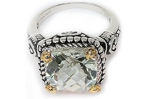 925 Sterling Silver Green Amethyst Cocktail Ring