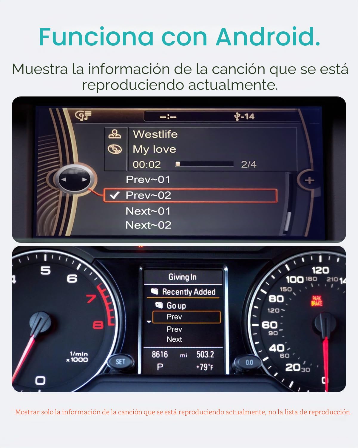 Adaptador Bluetooth para Coche con Cable Y para BMW - Conexión USB y AUX, Receptor Bluetooth Compatible con Sistemas CIC, Sonido aptX-HD