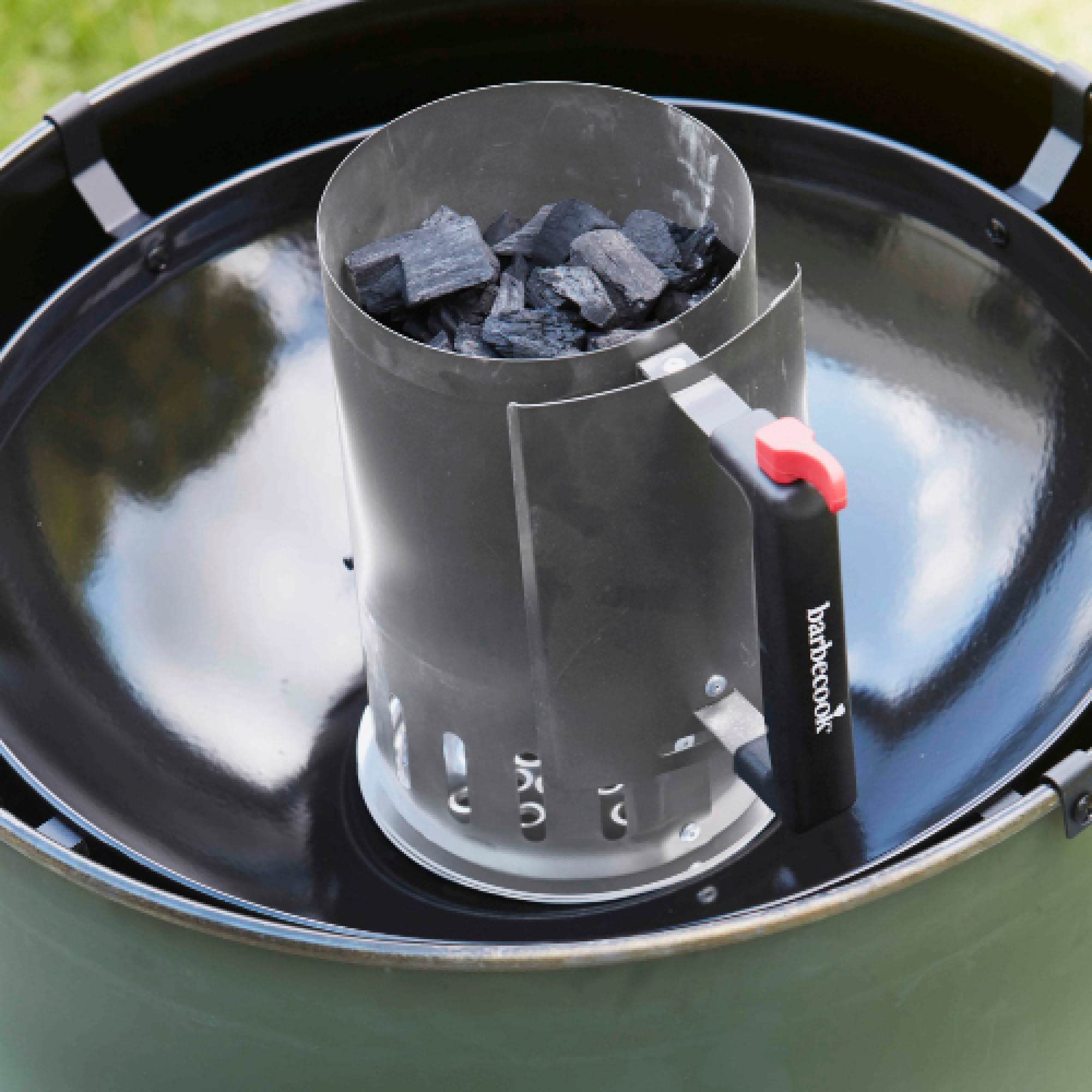 Barbecook cheminée d'allumage avec Safe-Drop pour Un allumage Rapide et sûr du Charbon de Bois, poignée isolée pour Une Utilisation sûre, 16.5x27.5cm