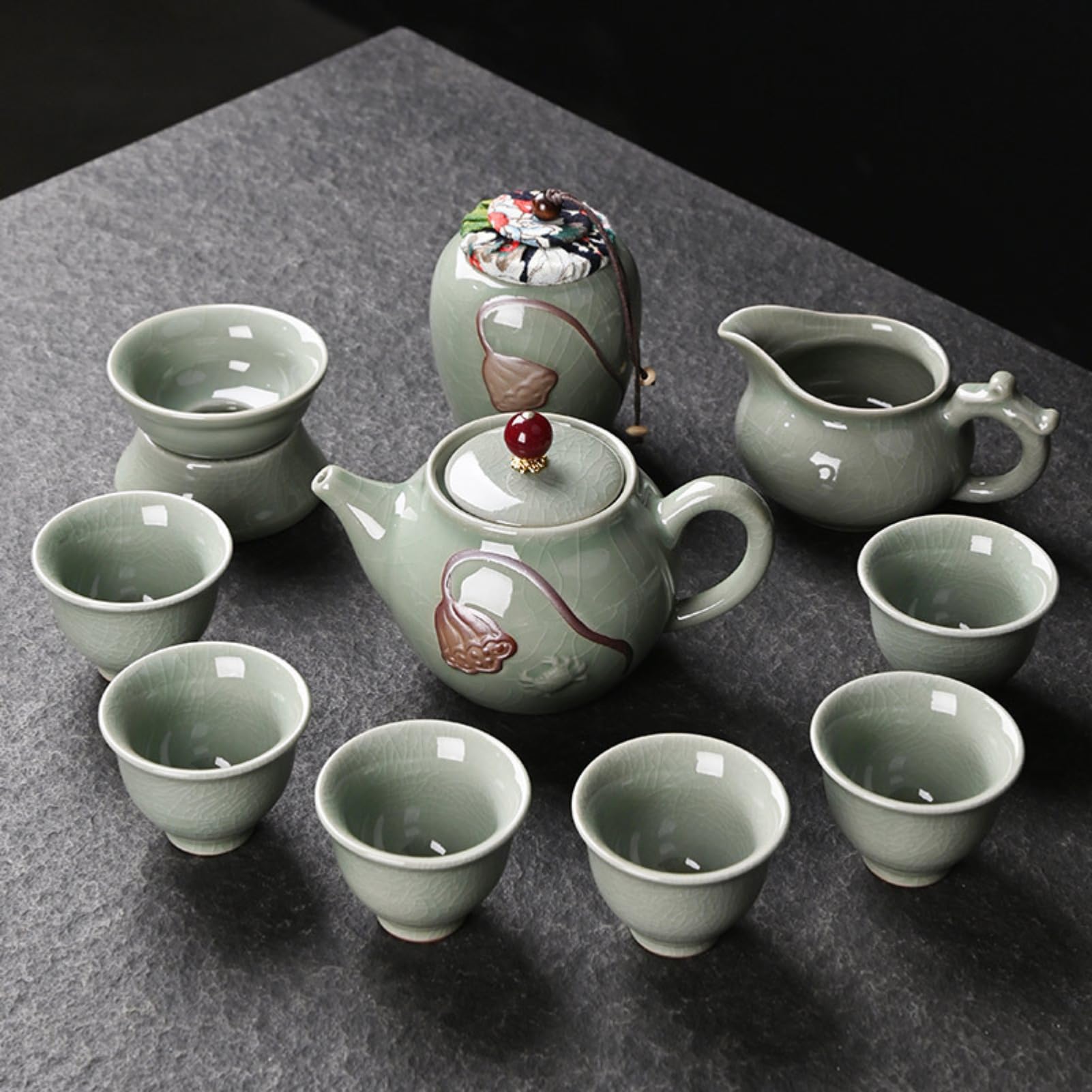 Amazon.com: 功夫茶具11 件陶瓷茶具功夫茶具傳統中國茶具- 茶壺