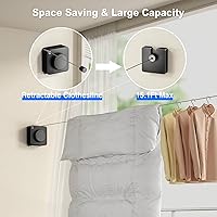 Vista 2 de Tendedero retráctil para interiores, línea de ropa para exteriores que no se hunde, línea de ropa resistente para secar la ropa, línea de lavandería
