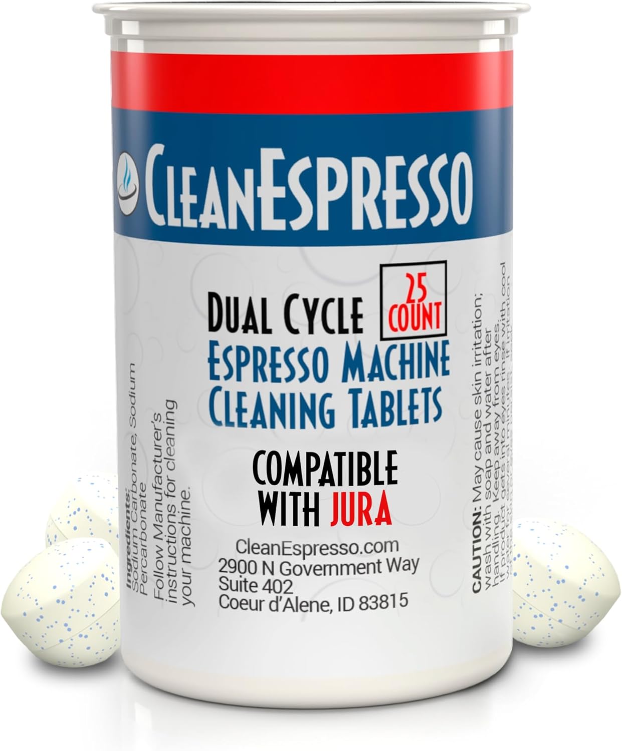 CleanEspresso – 25 Cleaning Tablets Designed For Jura Coffee Machines – 3.5g Dual Cycle Espresso Machine Cleaning Tablets for Jura Espresso Machines – Coffee Maker Cleaner