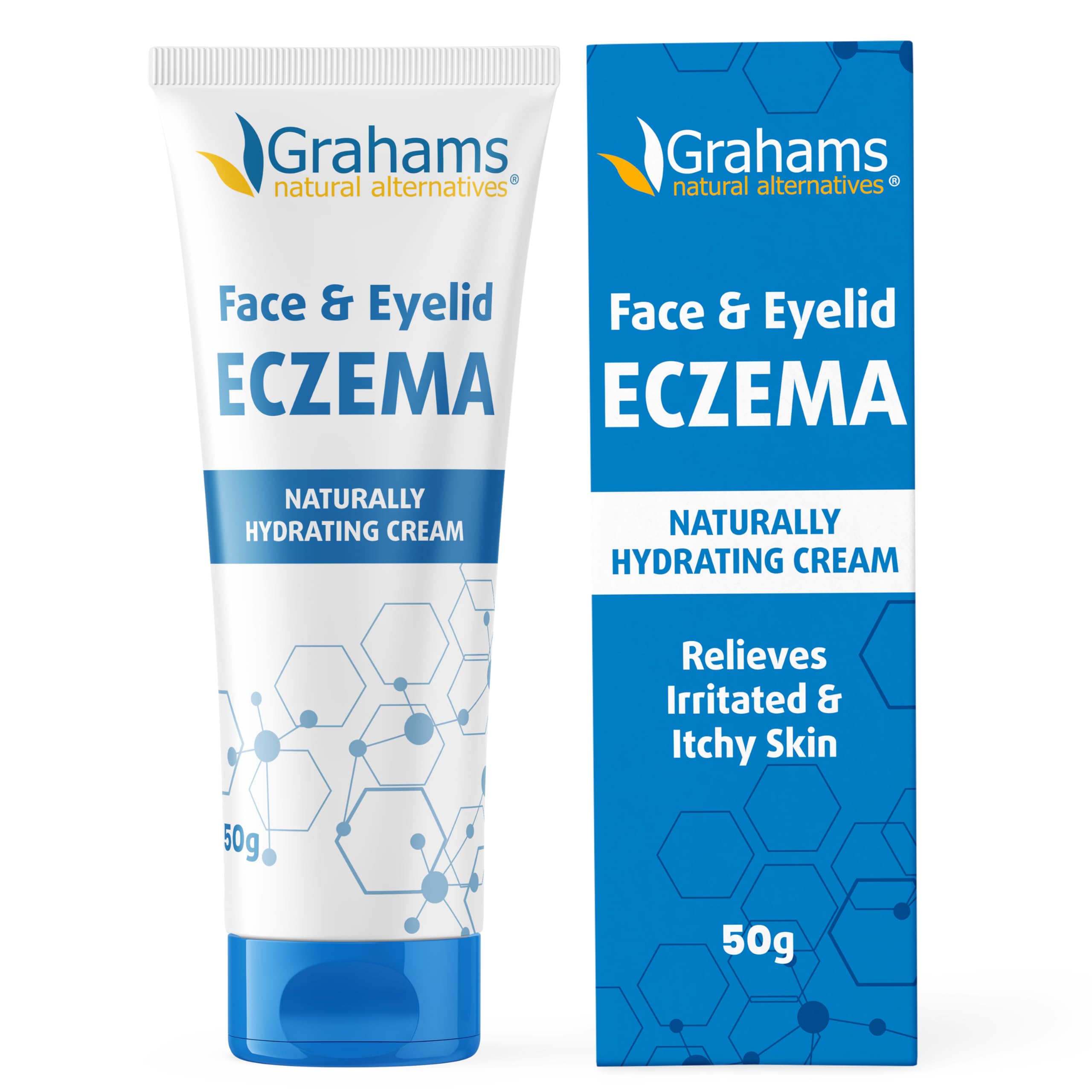 Grahams Natural Face & Eyelid Eczema Cream - Face Cream for Eczema, Dermatitis & Itch Relief - with Colloidal Oatmeal for Dry Skin, Redness & Inflammation | Hypoallergenic & Steroid-Free (1 x 50 g)