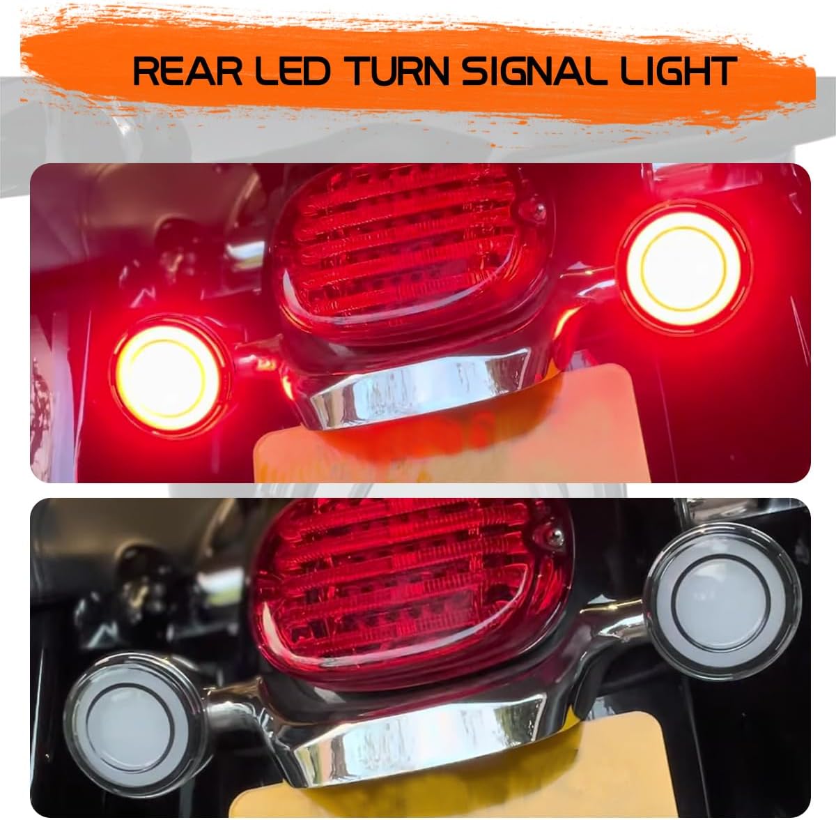1157 Front 1156 Rear Smoked LED Turn Signals, 2 Inch Bullet Motorcycle Brake Taillights for Harley Sportster, Touring, Softail Road King Electra Glide Iron 883-4Pcs