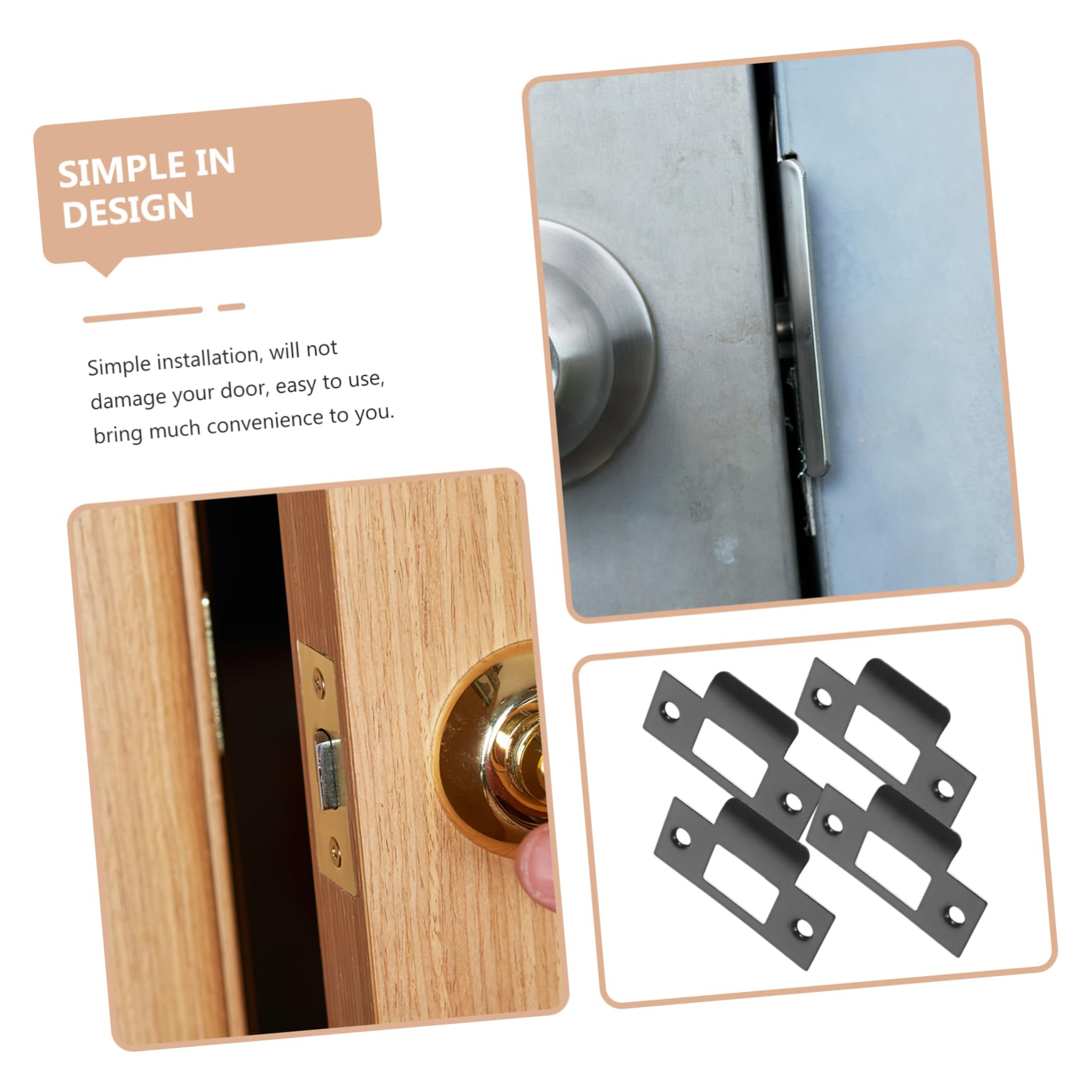 HOMSFOU 20pièces Plaques De Renforcement Pour De Porte Plaques De Gâche De Verrouillage Pour Intérieur Améliorée Effractions