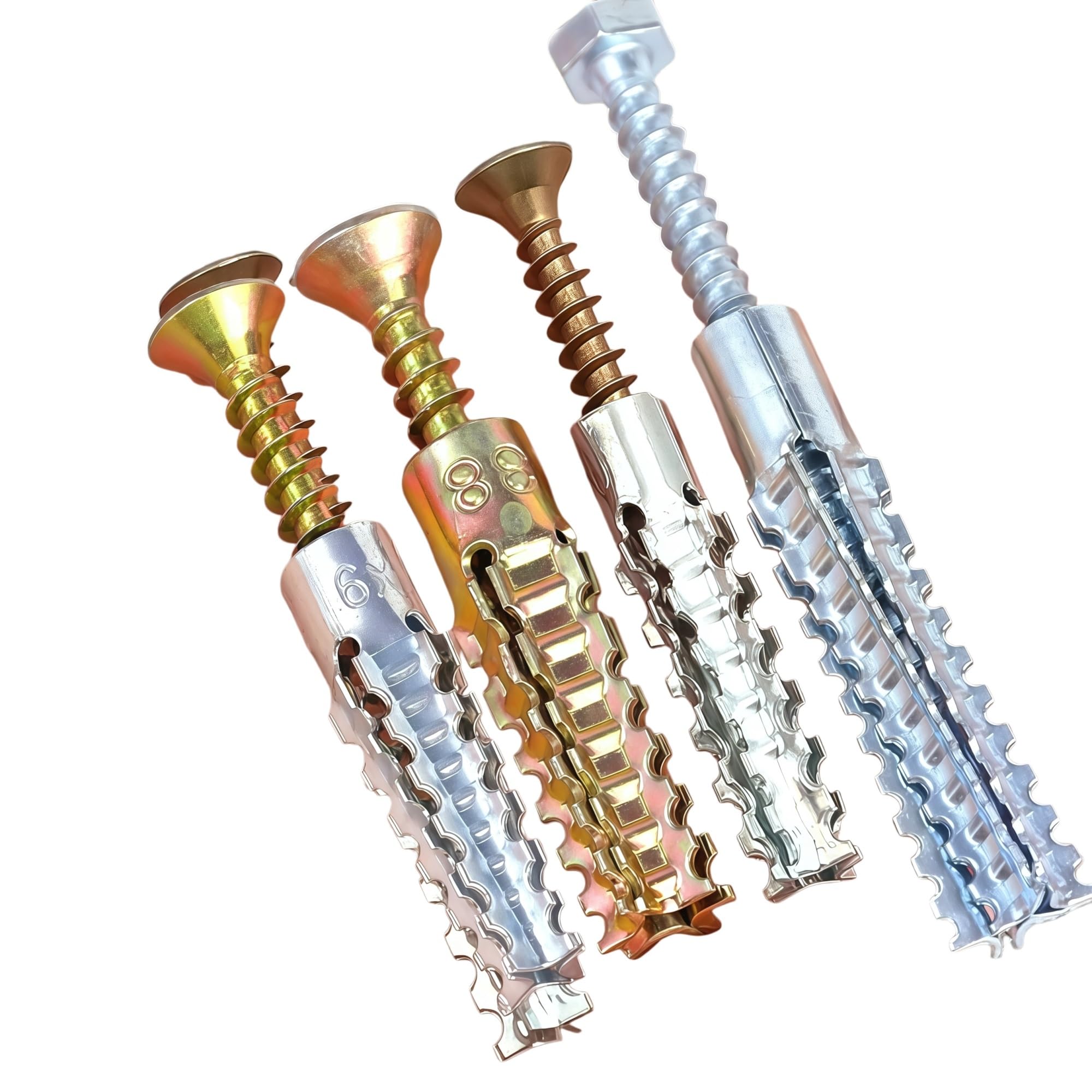 Da 10 a 50 set tubo di espansione in metallo spinoso seghettato viti di ancoraggio autofilettanti tasselli a muro for fissaggio di costruzioni in calcestruzzo(02,50PCS)