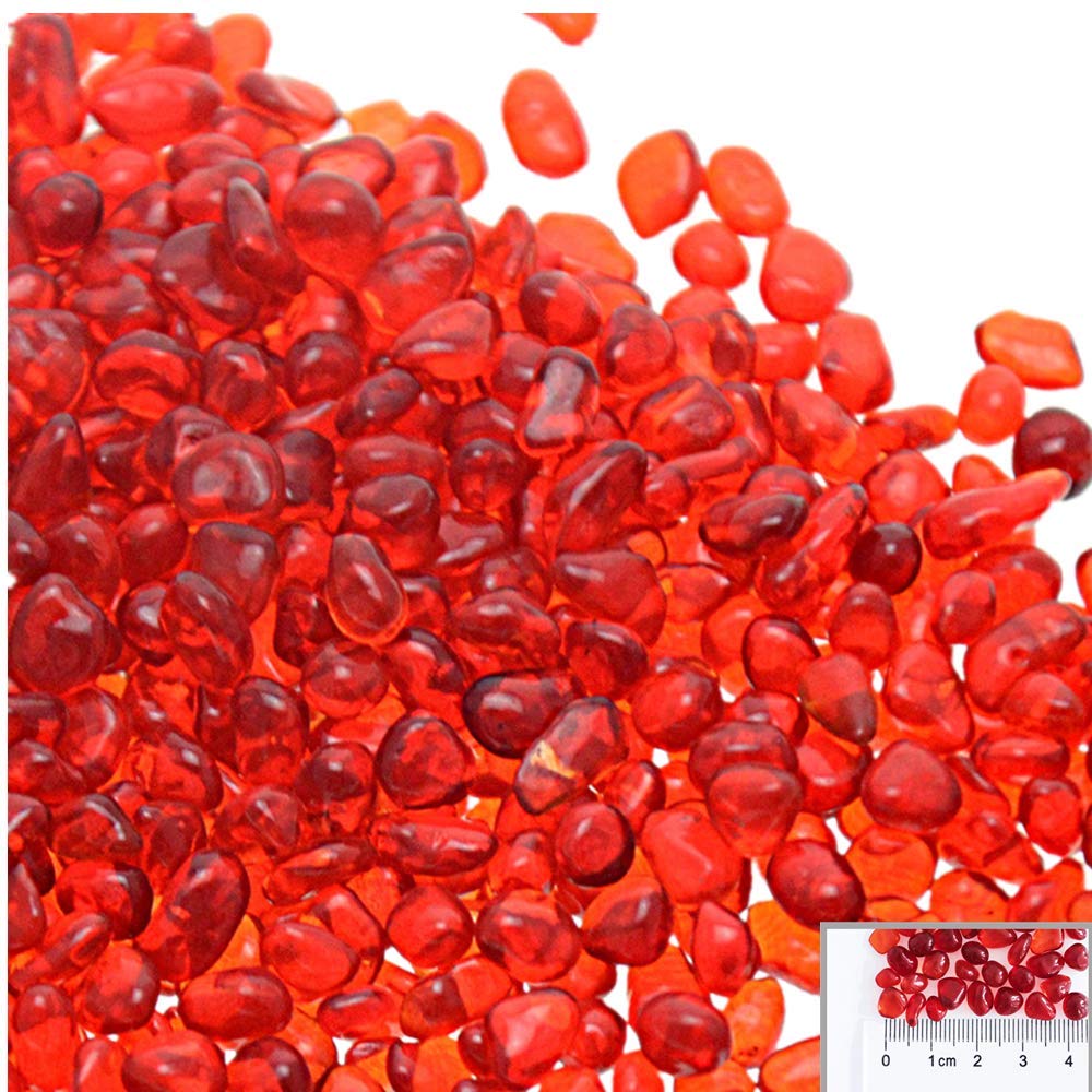 1 Pound Gorgeous Aquarium Decorated Natural Rock Gravel Sand for Fish Turtle Tank Landscape Bottom or Potted Plants Decoration Garden Decoration Pebbles (Red) - Image 3