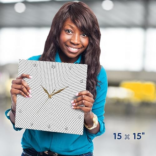 Miniatura 5 de 3dRose Reloj de pared silencioso - 15 pulgadas - Fondo abstracto retro de semitonos circulares de punto - Zydd - Patrones circulares de puntos de