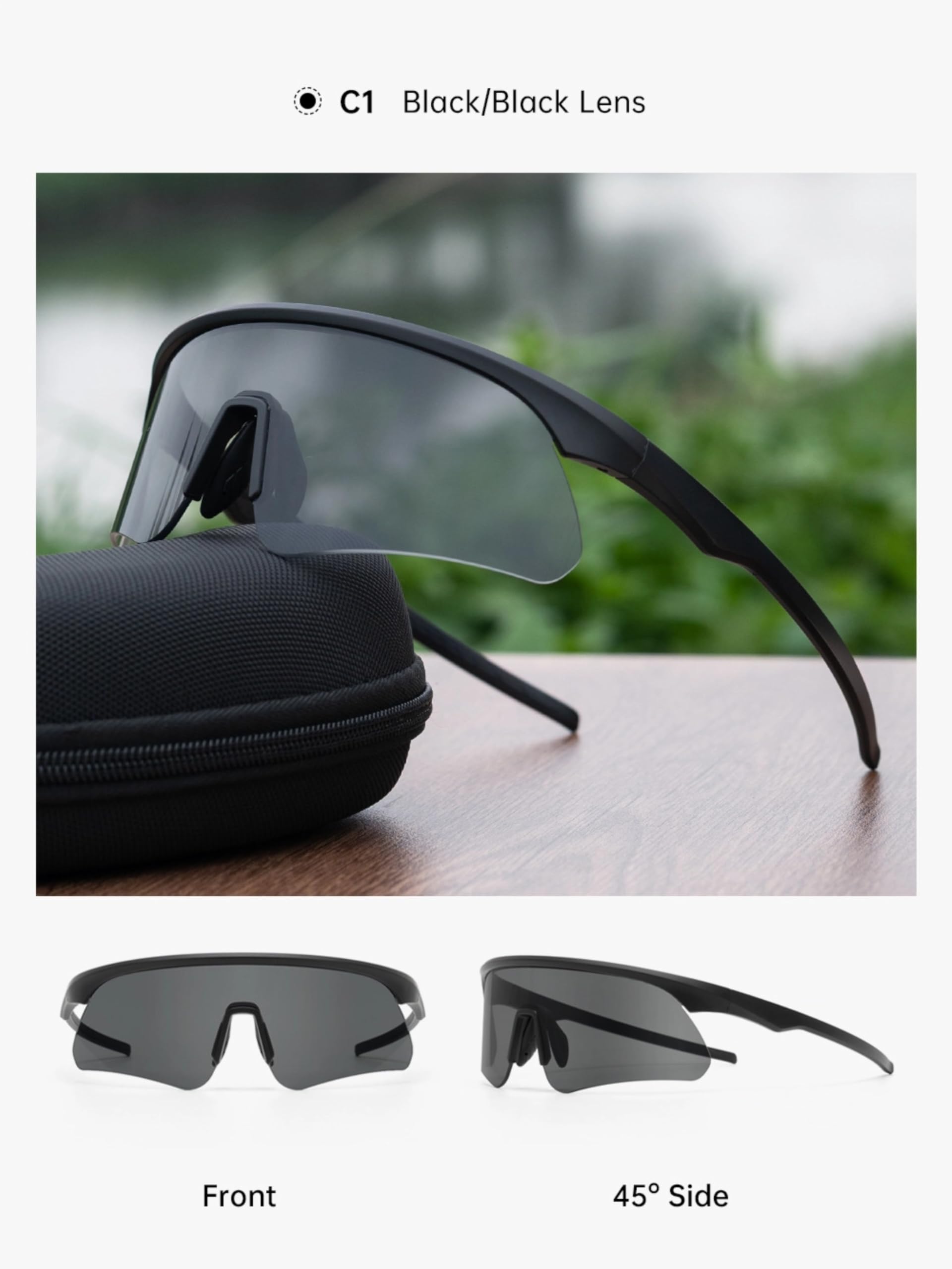 Taktische Schutzbrille mit UV400 Schutz, TR90 Rahmen, Wechselgläser, Verstellbare Nasenpolster, Unisex für Schießen und Wandern, Military Style, 31g