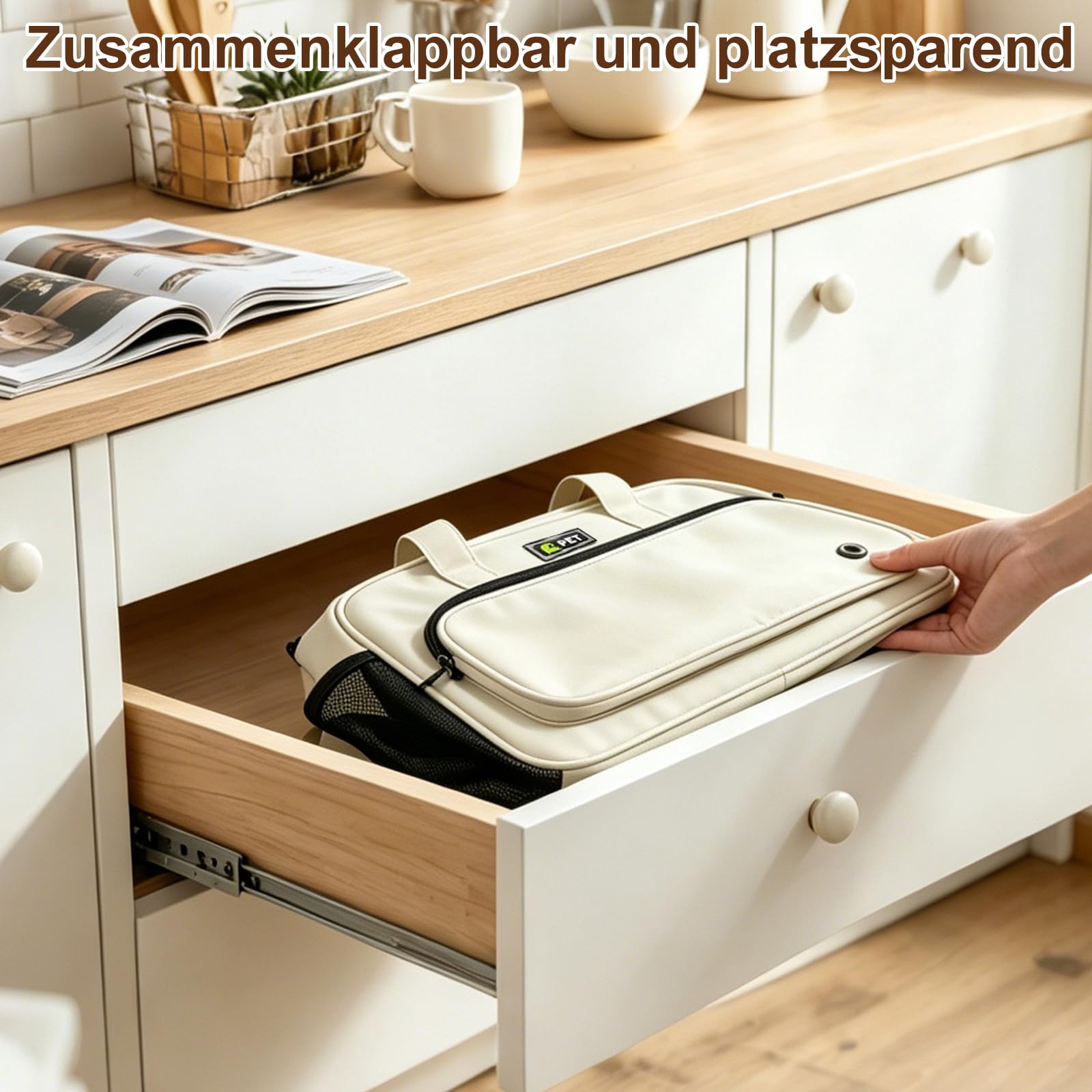 Hundetasche für Kleine Hunde, Tragetasche Hund für Kleine Hunde bis 6.5kg, Leichte Atmungsaktive Haustiertasche, Modische Handtasche für Reisen, Outdoor und Camping