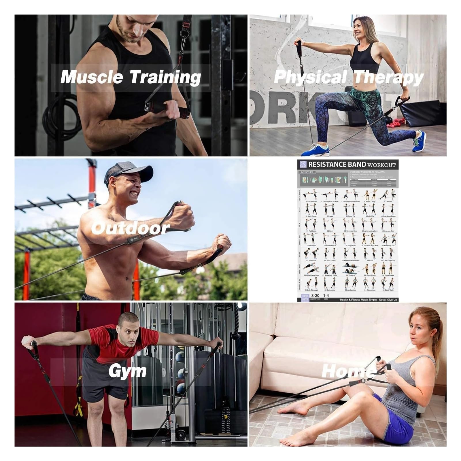 fasce di resistenza con maniglie Allenamento con fascia elastica di resistenza al bottino fitness da 300 libbre for l'allenamento