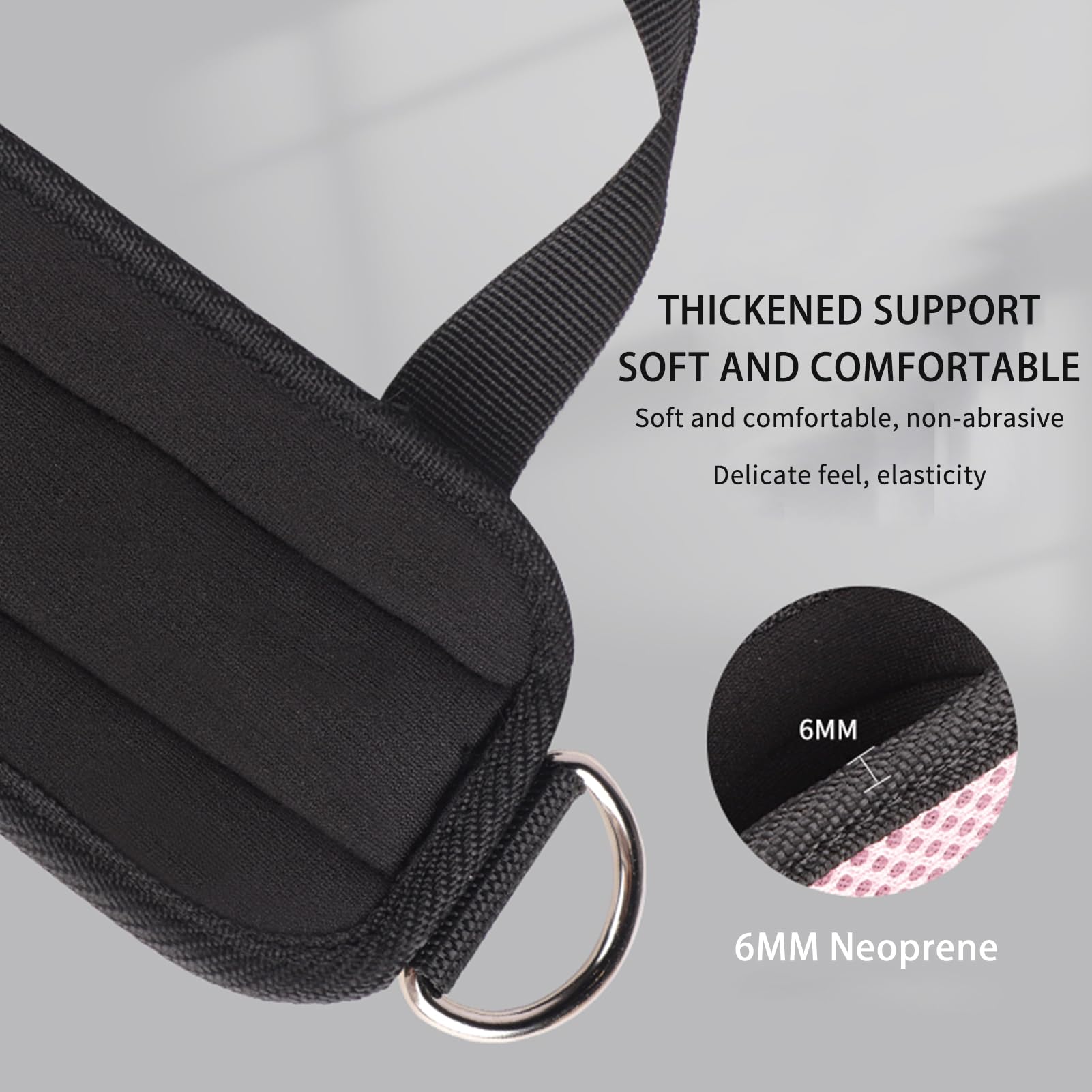 Veki 2 Piezas Tobilleras Poleas Gym con Acolchado, Ajustable Correas Tobillos de Velcro para Cable Maquinas, Correa de Tobillo Gimnasio para Entrenar Piernas y Glúteos para Hombres y Mujeres (Rosa)