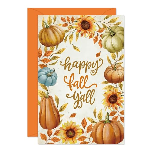 Whaline 24 Pack Fall Greeting Cards with Envelopes Stickers Watercolor