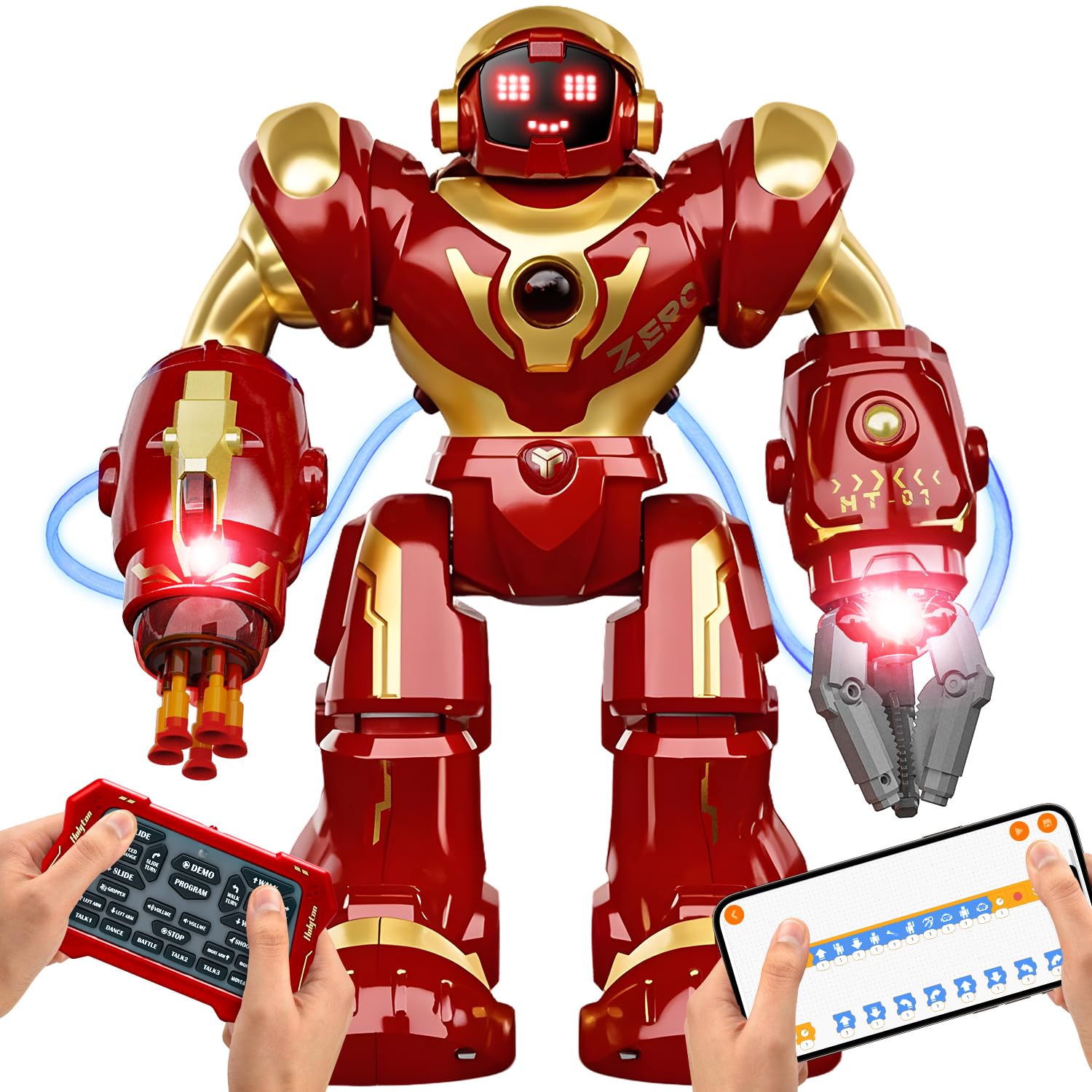 Holyton 5088 Smart Robots for Kids,STEM Large Programmable,Dancing Remote Control Robot with Voice Control,APP Control,LED Eyes,Ideal Gift for Kids for 4 5 6 7 8 9 10 11 Years Old Boys and Girls