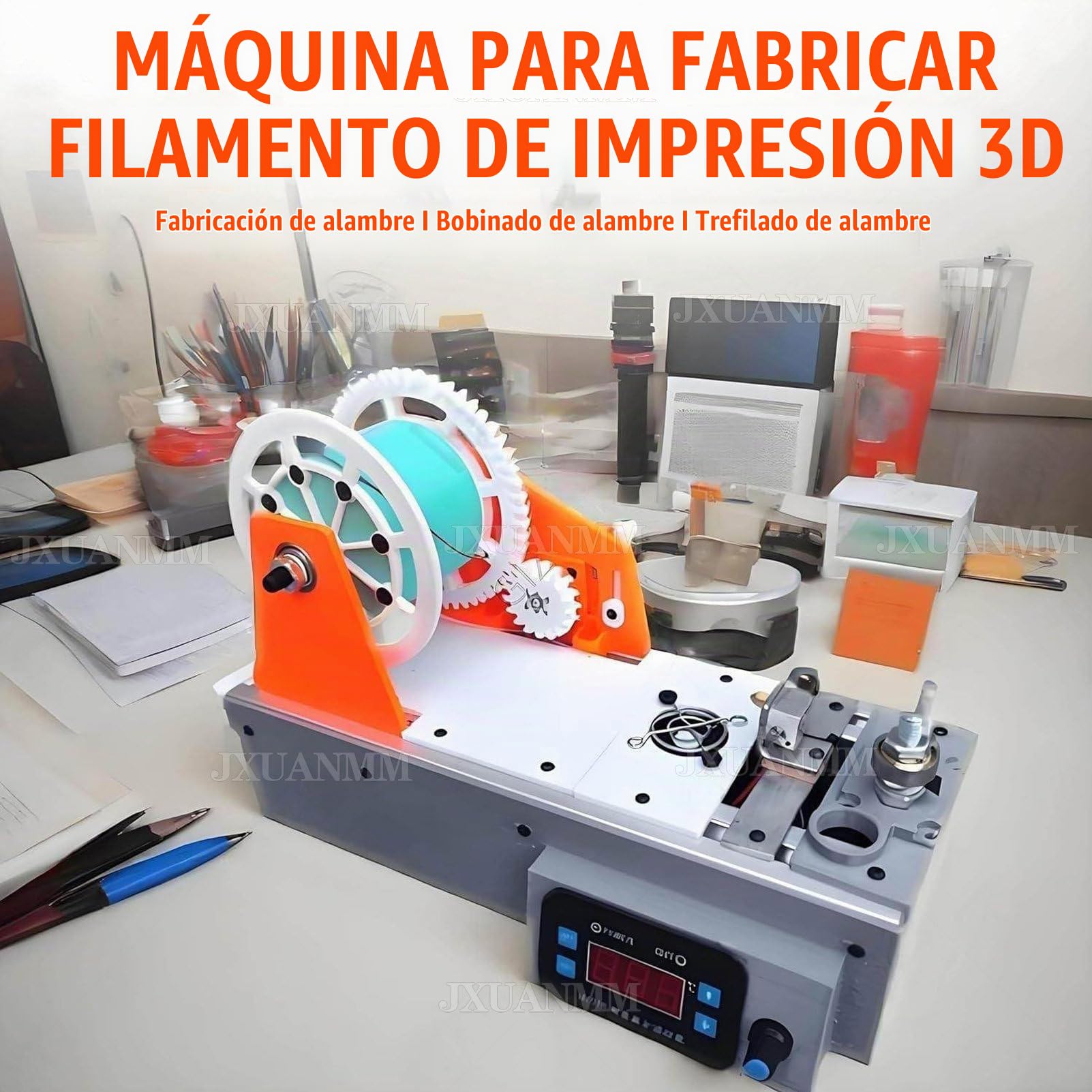 Máquina para fabricar filamentos extrusora de Impresora 3D, máquina Escritorio, Control Temperatura Digital, recicladora Botellas Pet recicladas, familias, Fabricantes Bricolaje White