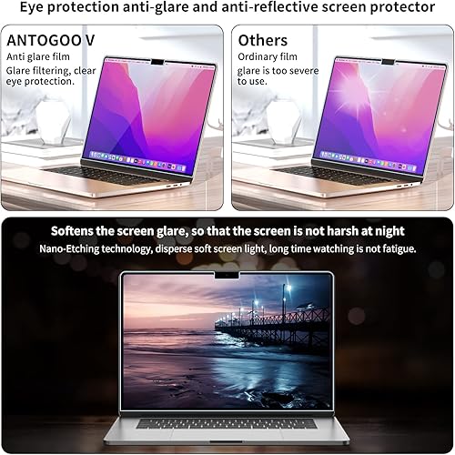 Miniatura 3 de Paquete de 2 protectores de pantalla compatibles con MacBook Air de 13.6 pulgadas (2022-2024, M2, M3), protector de pantalla de luz azul,