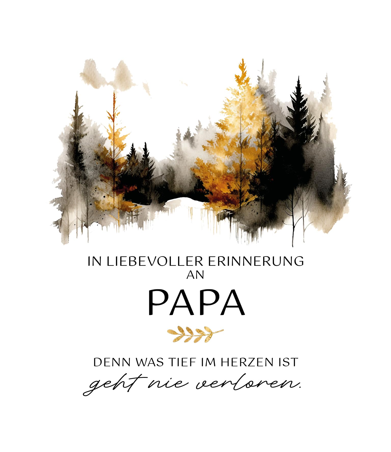 Personalisierte Trauerkerze mit Name und Wunschtext | moderne Rustikkerze | Gedenkkerze | Erinnerungskerze | Individuelle Kerze zum Abschied | Berge Wald Meer (Wald, Klein - 7x15cm)