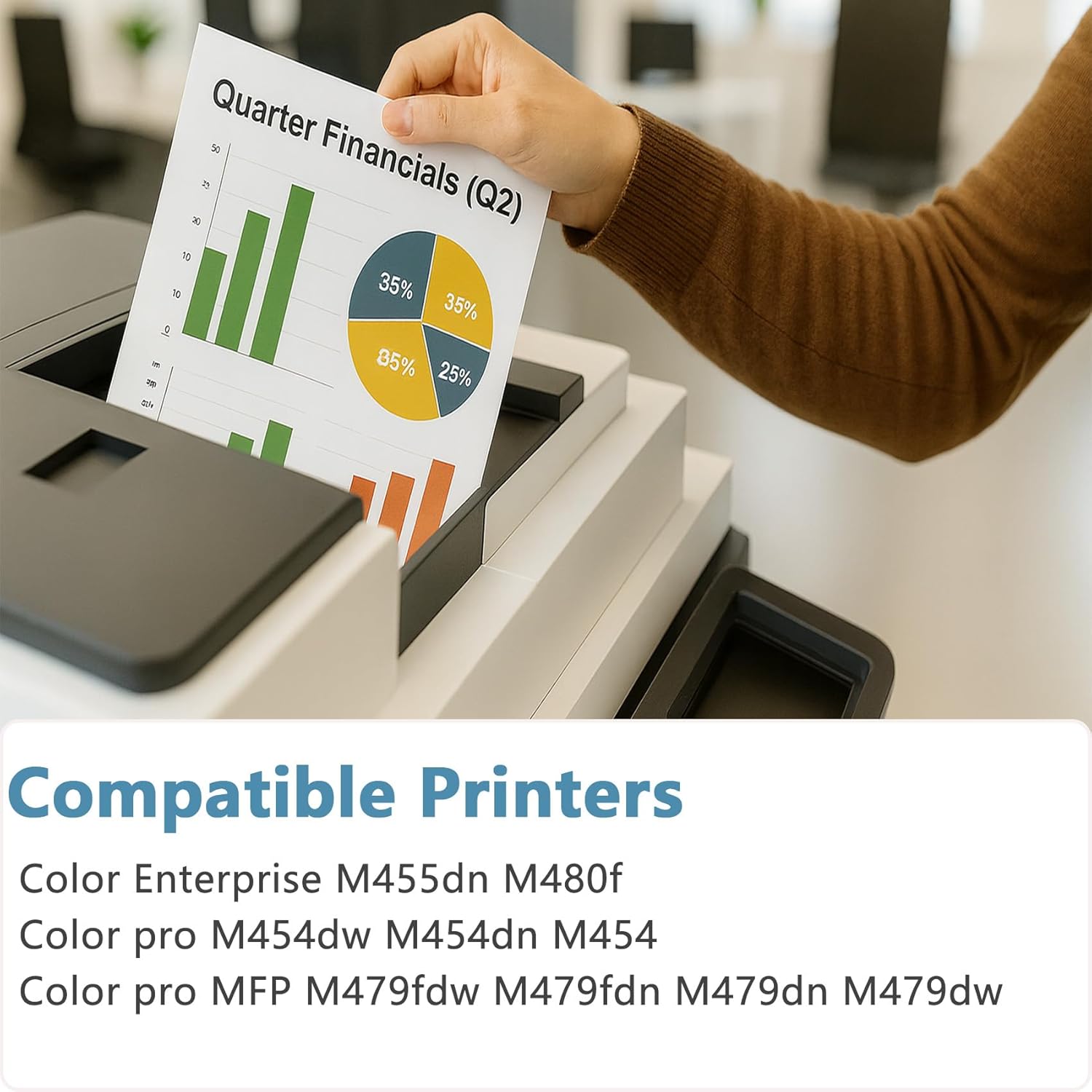 414A Compatible Toner Cartridges Replacement for HP 414 414X W2020A for MFP M479fdw M479fdn M479dn M479dw M479, pro M454dw M454dn M454 and Enterprise M455dn M480f Printer with Chip (4 Pack K/C/M/Y)