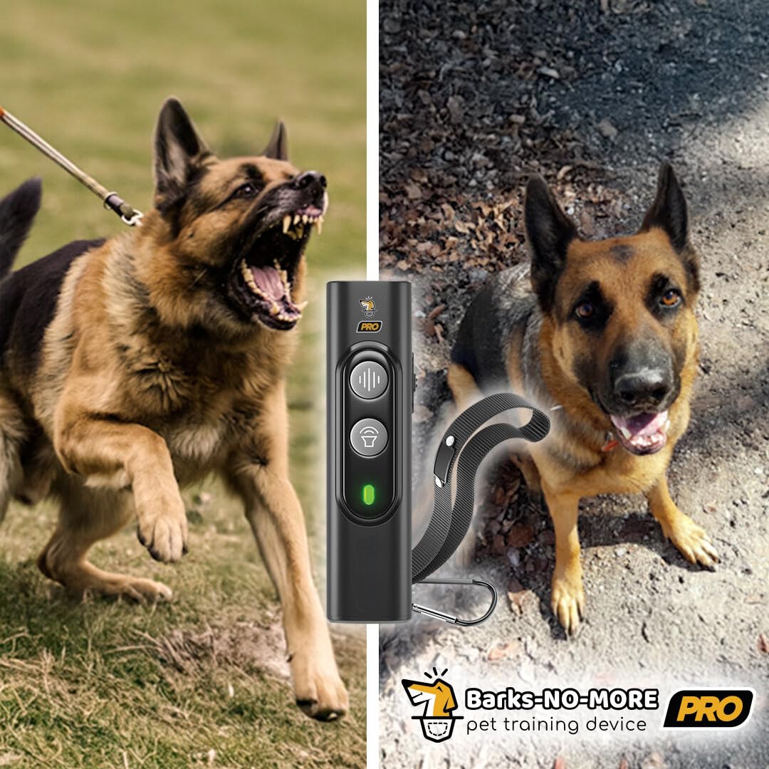 Dispositivo di addestramento e deterrente per abbaiare per cani professionale, smetti di abbaiare senza danneggiare il tuo animale domestico, ricaricabile ad ultrasuoni per addestrare