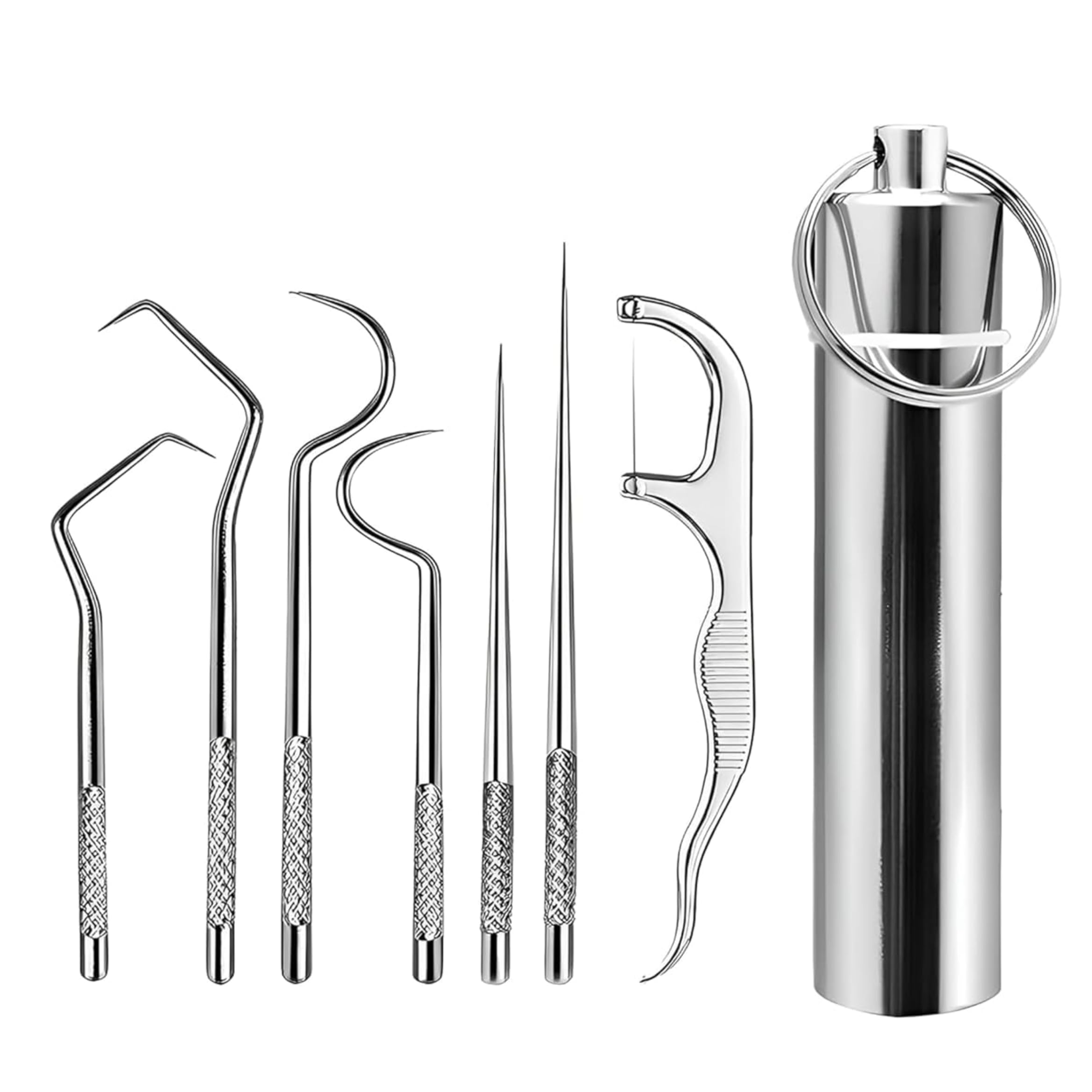 Drumstone (𝟓+𝟓 YEARS WARRANTY) 7-in-1 Stainless Steel Dental Tools Kit Professional Teeth Cleaning & Tartar Removal Set, Oral Hygiene Toothpicks & Plaque Remover for Personal Dental Care-image-14