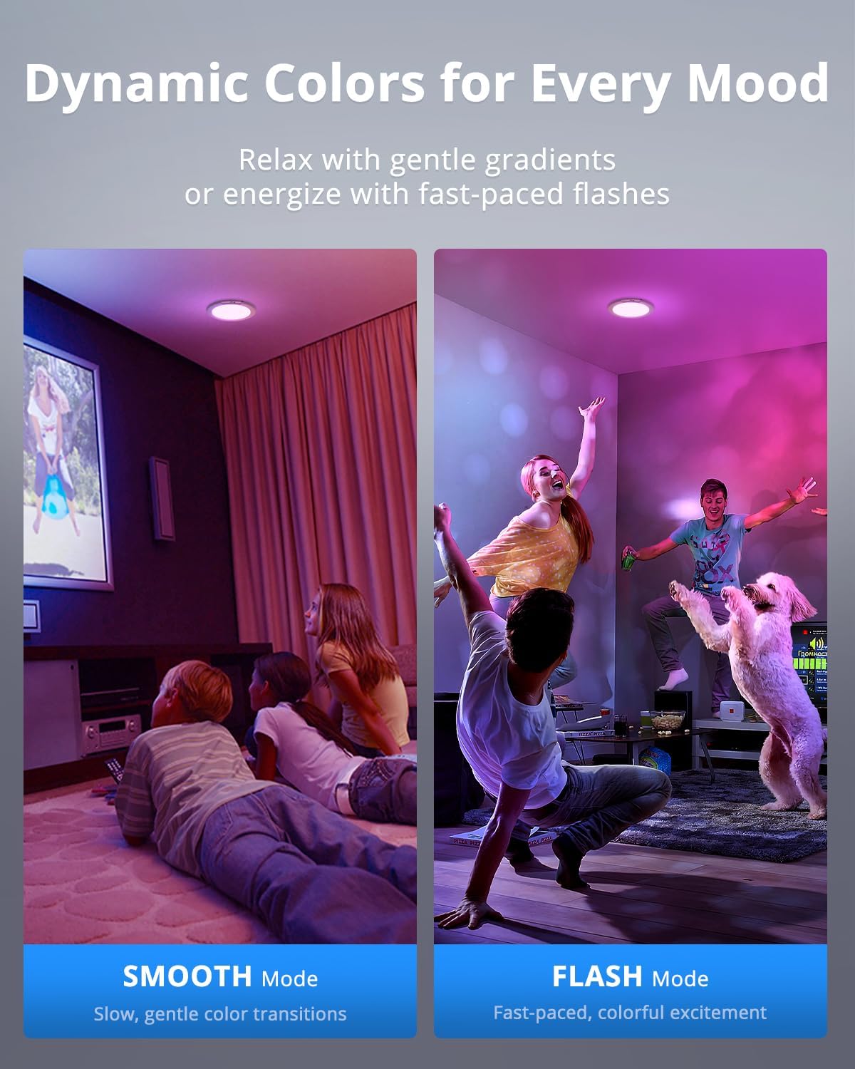 Combuh 2 Pack Rechargeable RGB Ambient Shower Light Waterproof Inside, LED 13 Color Changing Mood Lighting for Bathroom Cordless Battery Operated Stick on Ceiling Lamp with Remote for Bathtub Bedroom