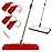 MASTERTOP Microfiber Mop for Floor Cleaning, Hardwood Dust Mop, Wet Mopping with 4 Washable Replacement Mop Pads, Floor Mops for Cleaning with 1 Scraper- White & Red