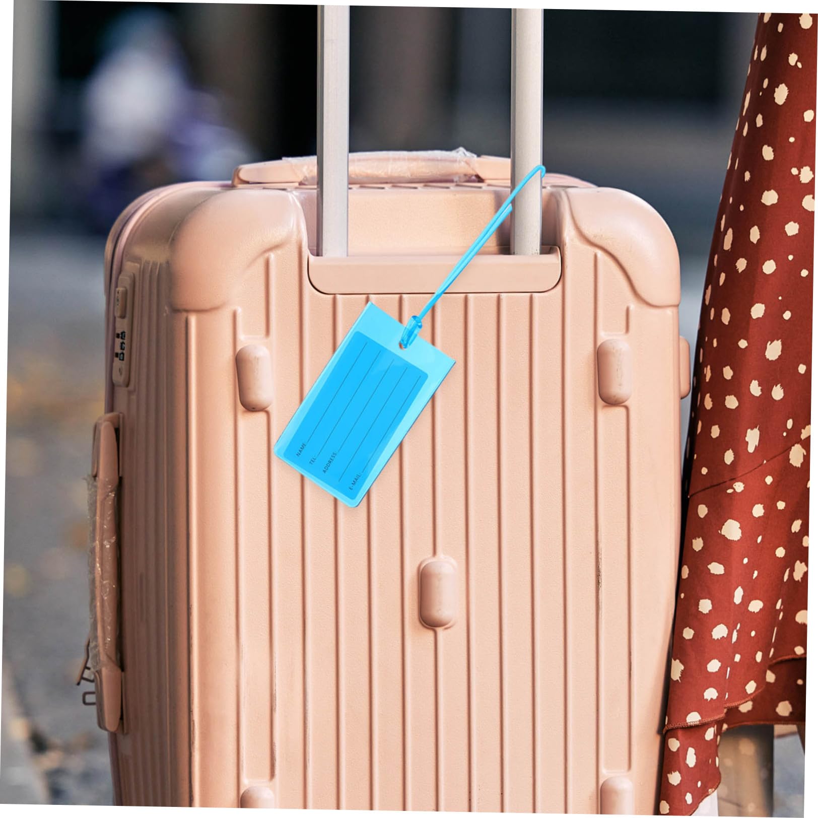 100 Pezzi Etichetta per Bagagli in Pvc Colorata con Finestra Trasparente e Passante Rinforzato, Visibilità Alta e Protezione Dati per Valigie e Zaini Durante Viaggi e Check-in