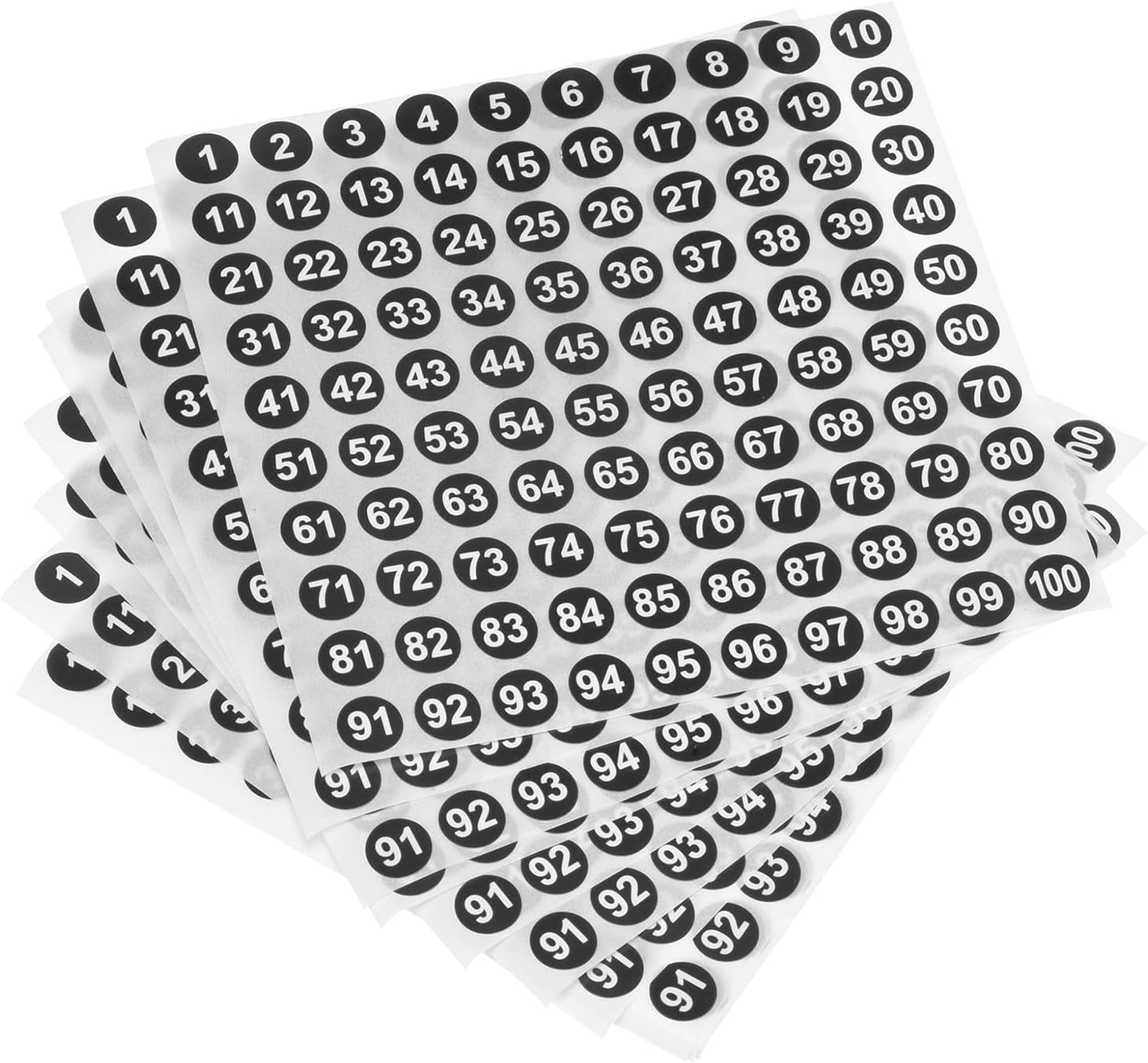2500 Number Stickers, Numbers 1100 Round Number Labels