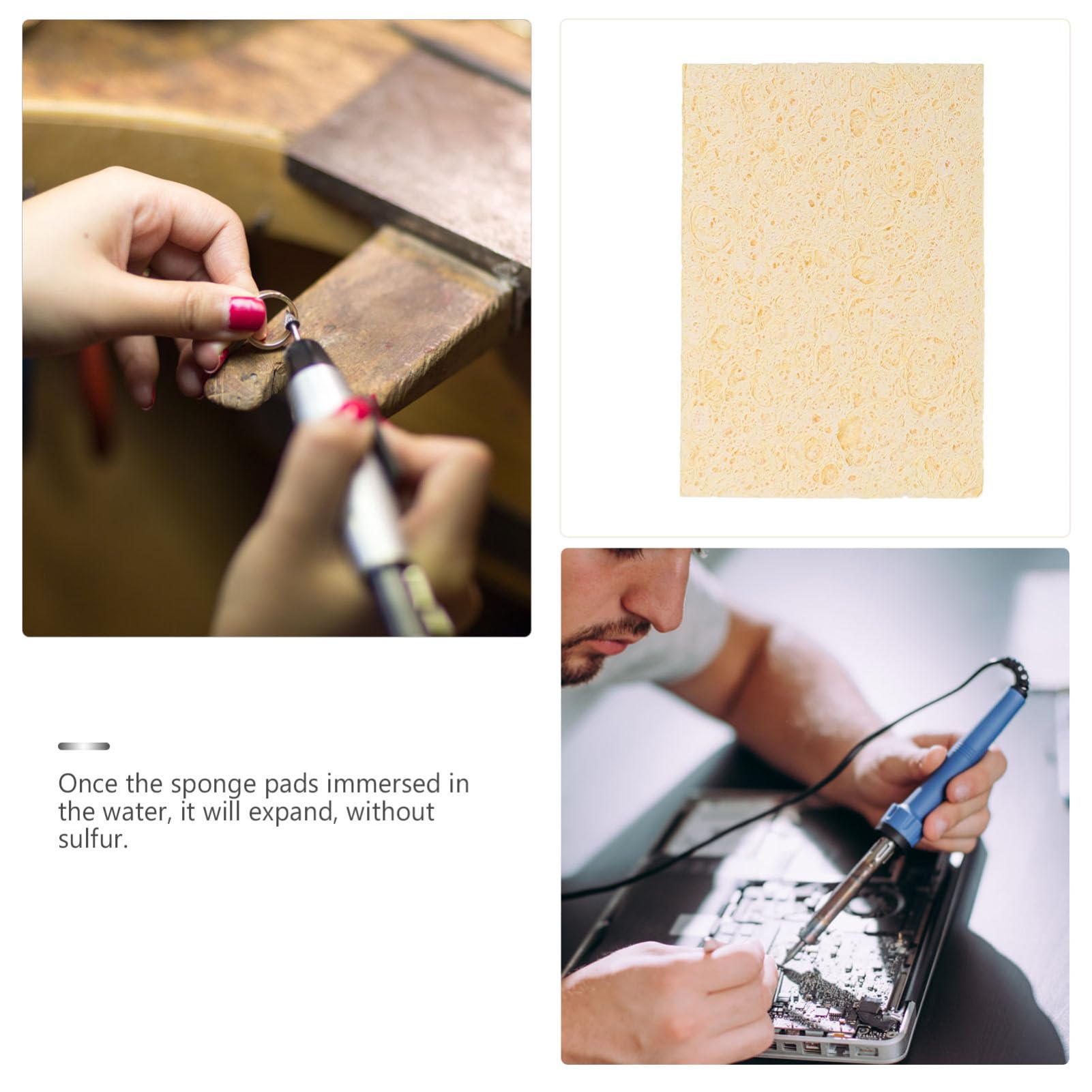 IWOWHERO 30pcs Solder Tip Cleaning Sponge Pads High Temp Welding Cleaning Sponge Pads for Soldering Iron Head