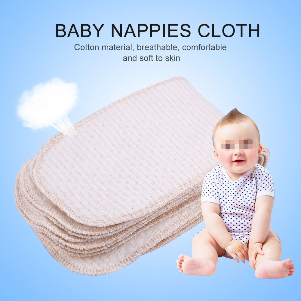 Insert de couche en tissu, 10 pièces doublures en coton respirant couches pour bébés couches réutilisables pour bébés couches lavables absorbantes pour nouveau-néVoiles de protection