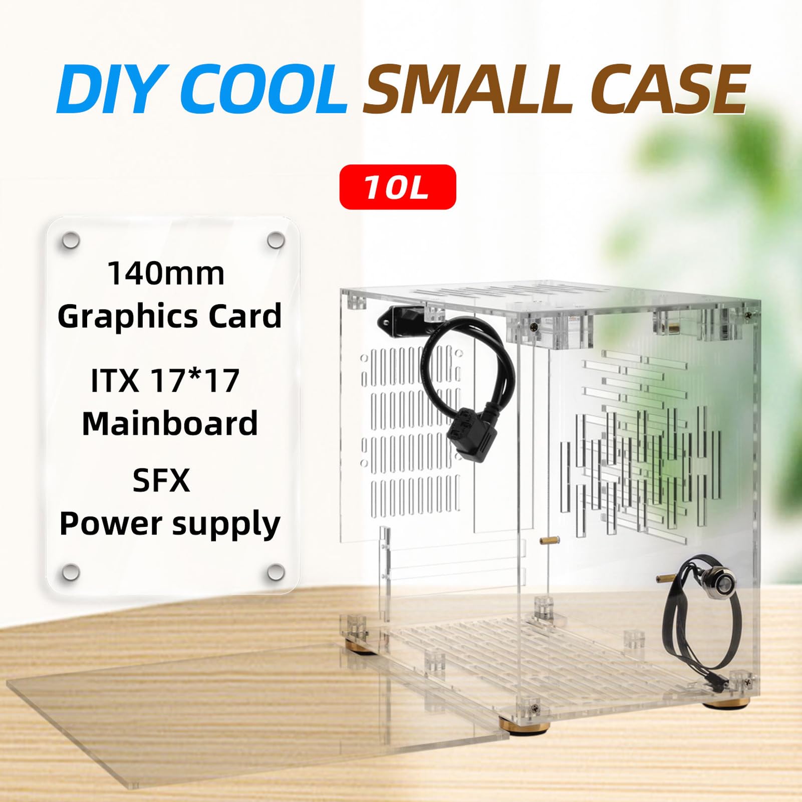Casella Acrylic Transparente Mini ITX 360 Gradi Cooled - Dettaglio