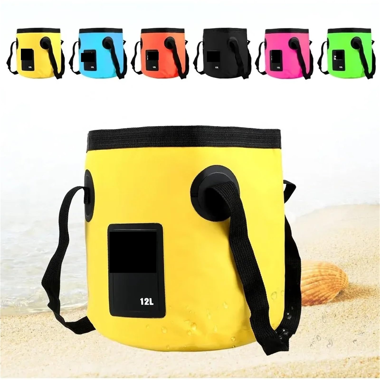 Seau De PêChe Pliable Lot de 2 seaux Pliables 12 L, Portables, for Voyage en Plein air, for l'eau, for évier, Sac Lavage, for Voiture, Multifonction, for Le Camping