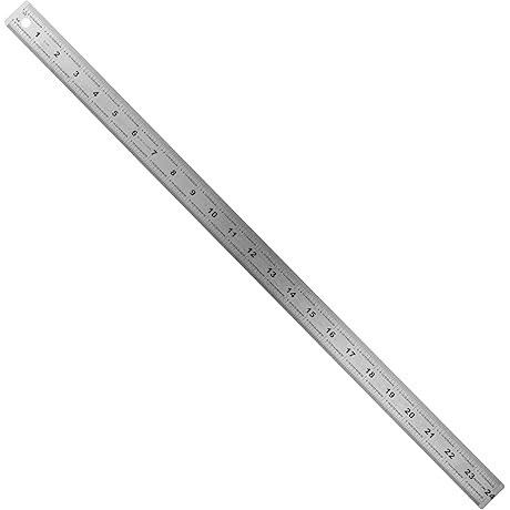 24" Stainless Steel Ruler with Non-Slip Cork Backing: 32 & 64 Divisions Per Inch