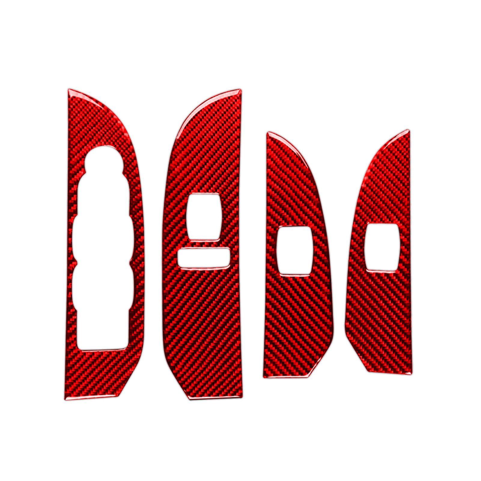 PJFUS Real Red Carbon Fiber Car Window Lift Switch Control Panel Sticker Compatible with Chevrolet Avalanche/Silverado LTZ 2007 2008 2009 2010 2011