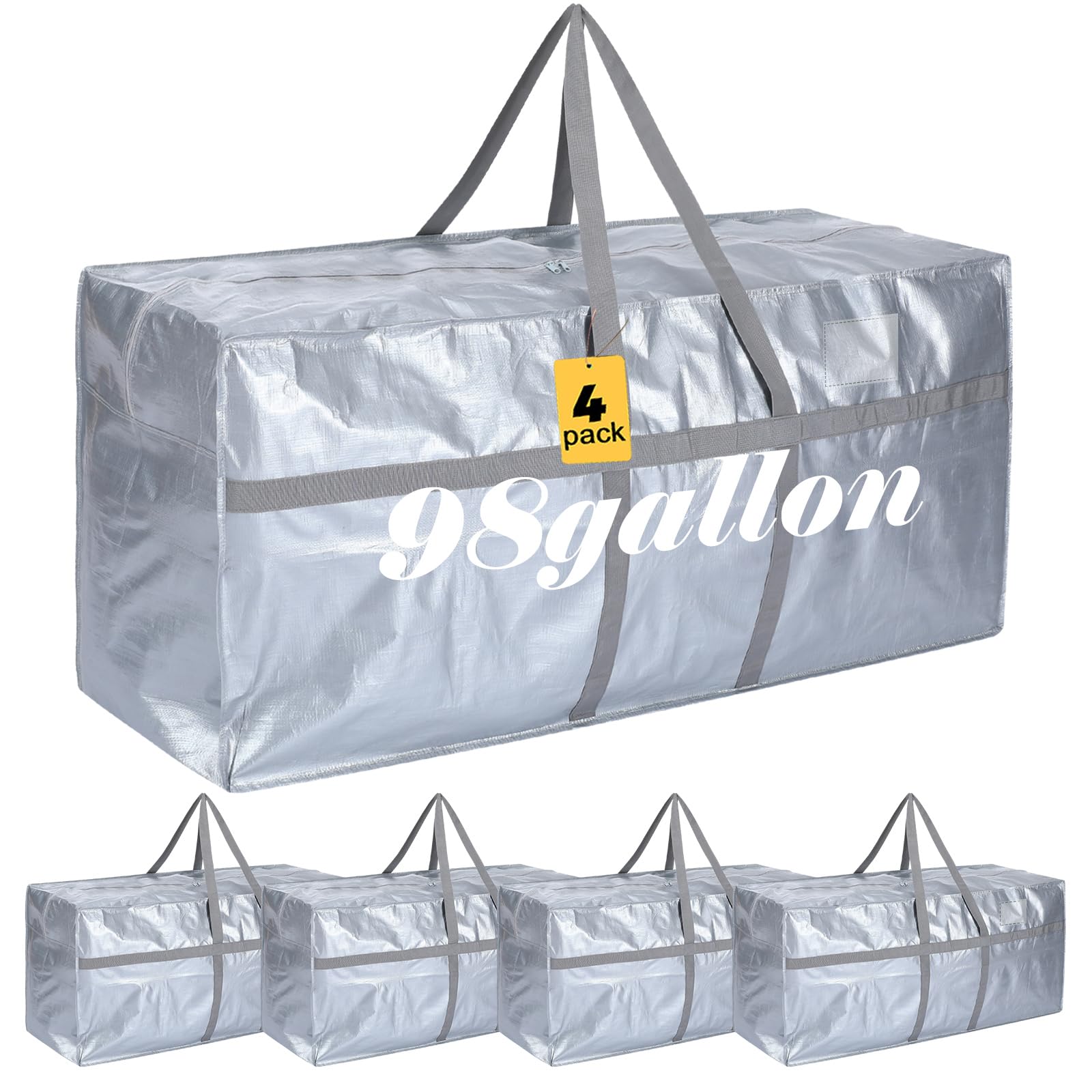 Windyun 4 Pack 98 Gallon Extra Large Moving Bags XXL Heavy Duty Storage Bag