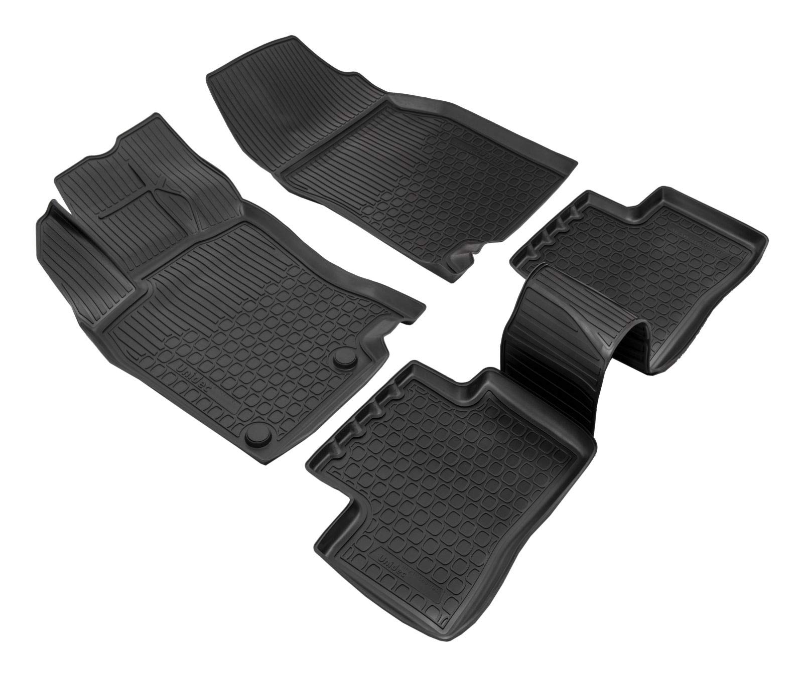 J&J AUTOMOTIVE | Alfombrillas de Goma 3D para Coche, compatibles con Kadjar a Partir de 2015, Ajuste Individual con Borde Alto Aprox. 4 – 5 cm, para Todo Clima, 4 Piezas