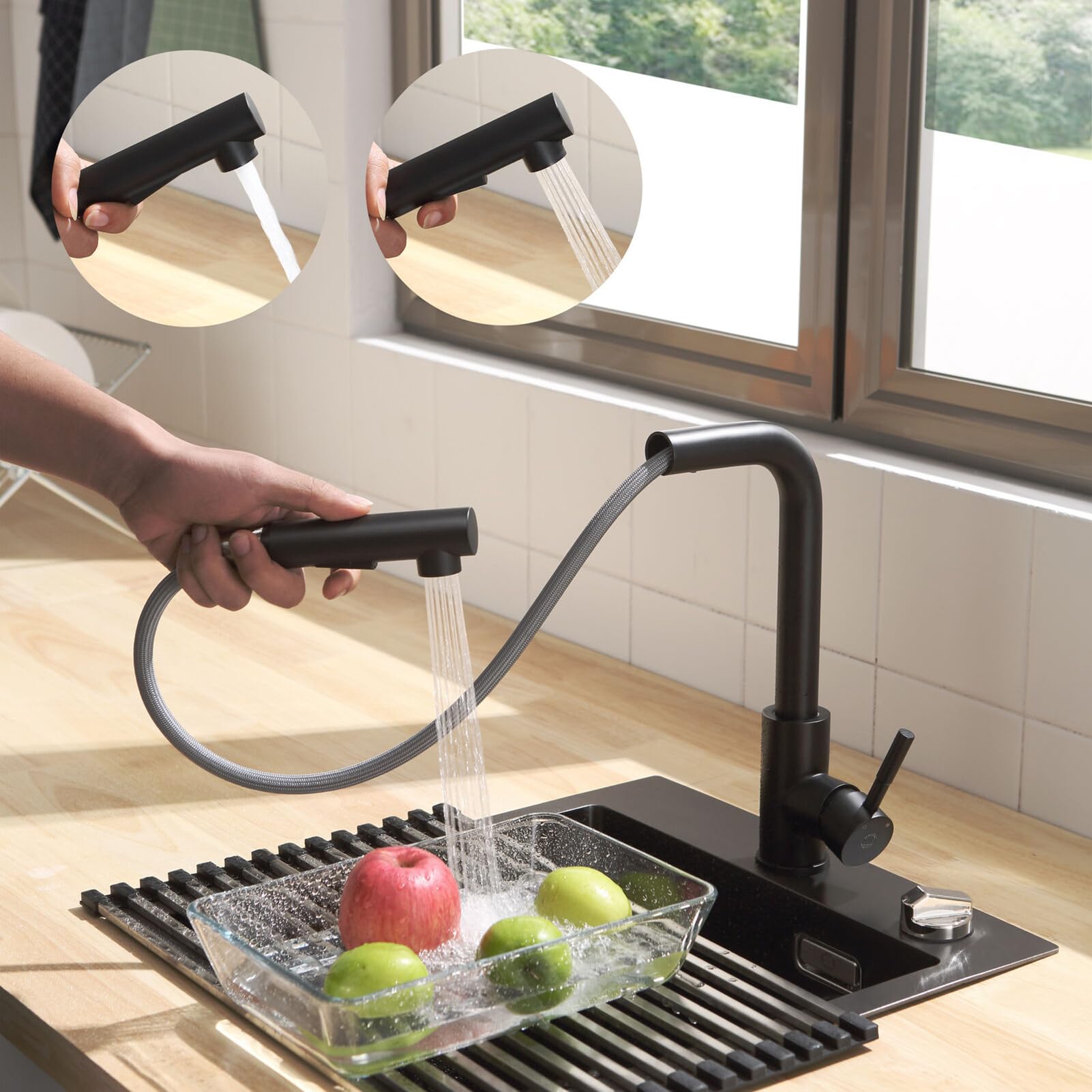 Grifo De Cocina Para - Grifo Monomando De Acero Inoxidable Con Mango Extensible | De Agua De Cocina,Para Baño Residencial Lavandería Restaurante Bar Exterior Camping