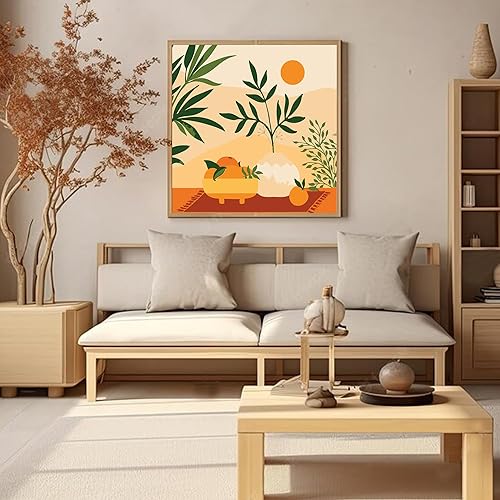 Miniatura 3 de Paquete de 2 pinturas enmarcadas por números para niños de 8 a 12 años, pintura acrílica bohemia fácil por número, pintura de acuarela por números