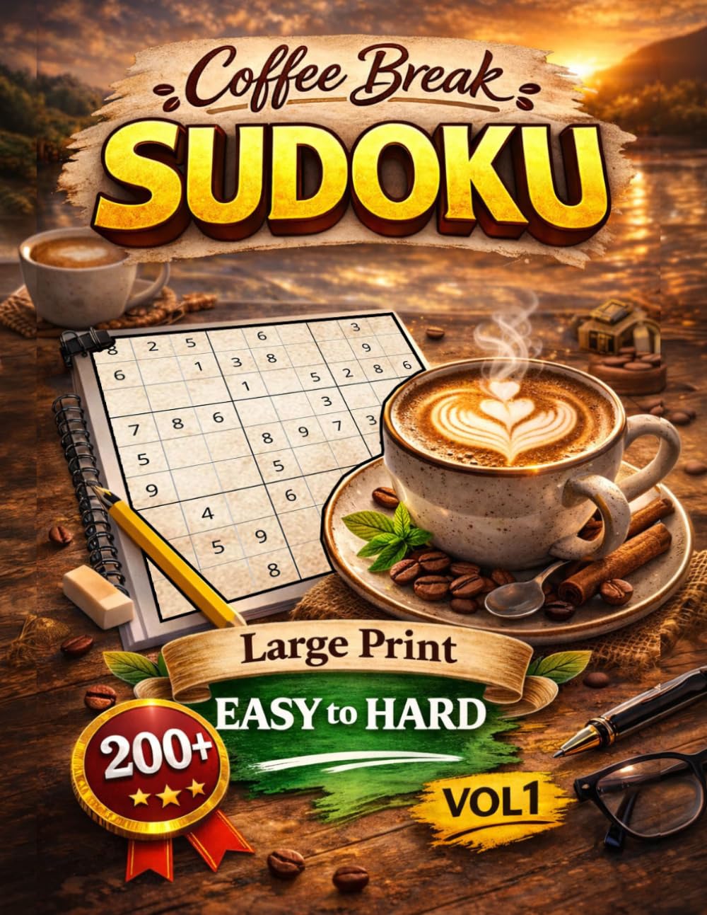 EASY to HARD Level - Coffee Break Sudoku: Volume 1: 200+ Large Print 9x9 Unique Solution Puzzles for Adults & Seniors