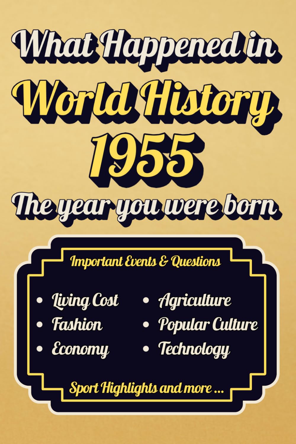 What happened in 1955 World History The year you were born: A Year to remember l Major Events, Economic Changes, Technology, Sports, Agriculture, and More...