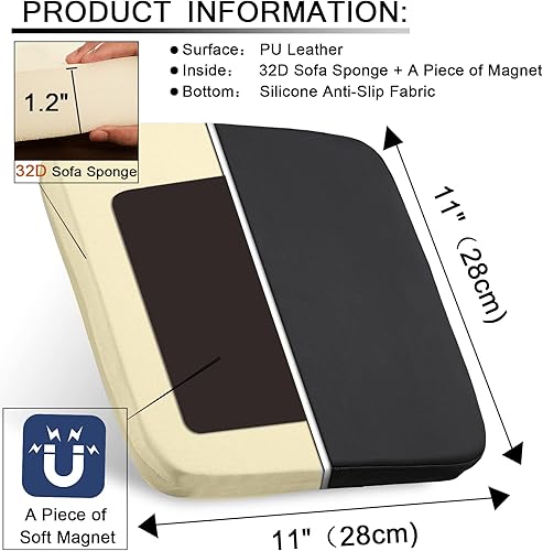 Miniatura 2 de BUYUE Juego de 4 cojines magnéticos antideslizantes mejorados para taburetes de bar, de piel sintética de lujo, impermeables, para taburetes de