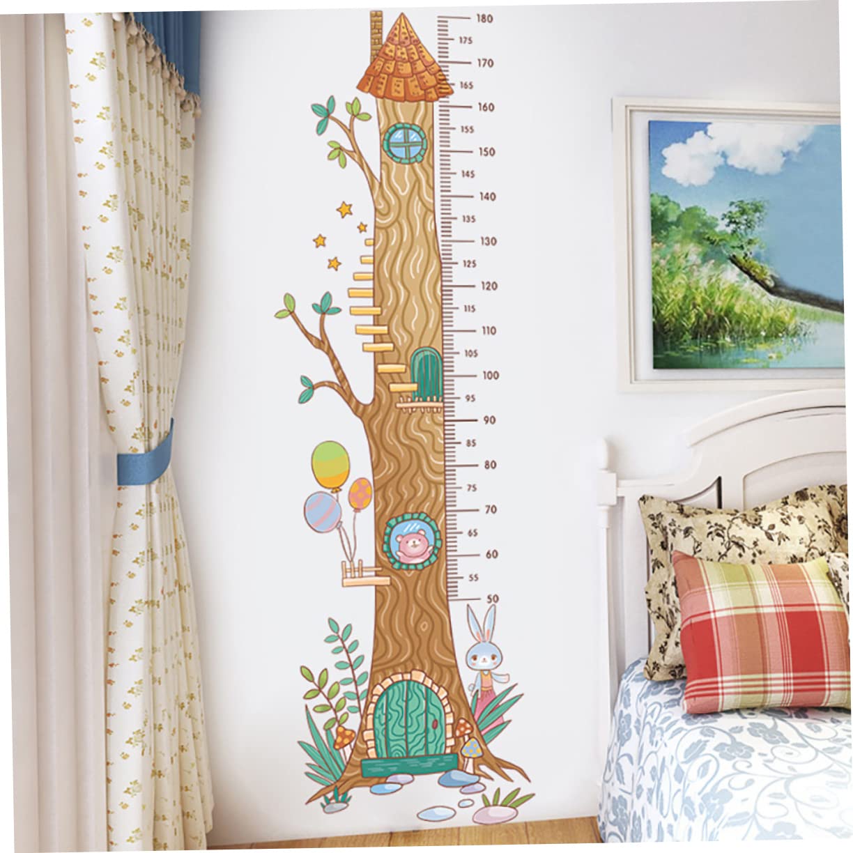 Sosoport Removable Height Gauge Ruler Boys and Girls Growth Chart Wall Decal for Kindergarten