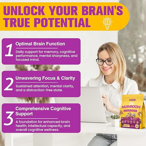 Miniatura 3 de Gomitas de hongos de 4000 mg, suplementos cerebrales para la memoria y la concentración, suplemento de 26 hongos con ashwagandha y melena de león,