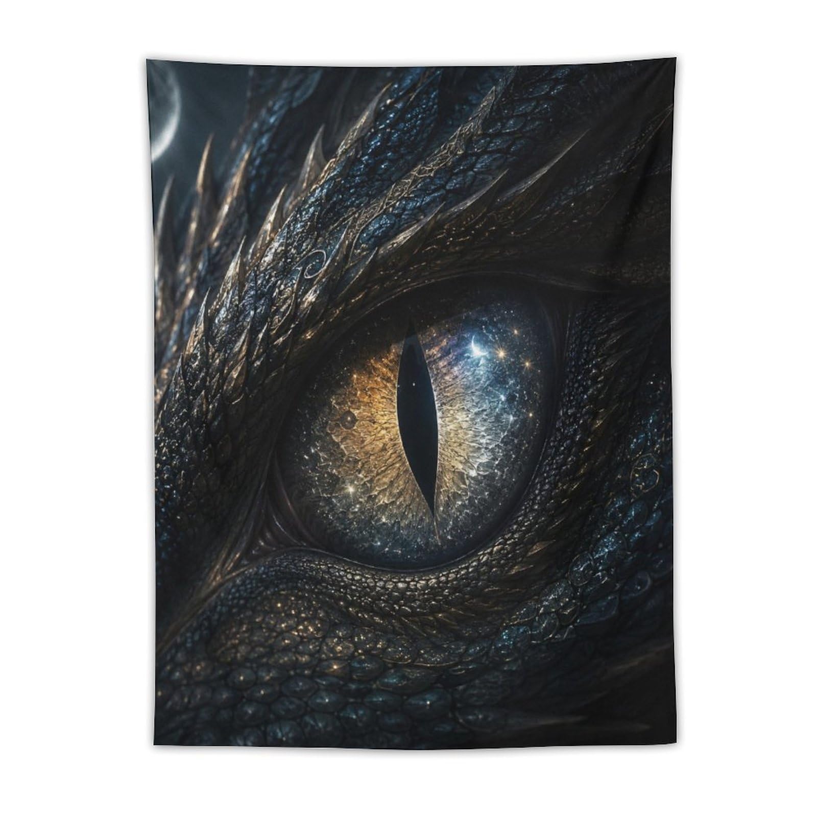 H3B8U2Y5 Blue Cosmic Dragon Eye Wall Tapestry, Surrealist Style
