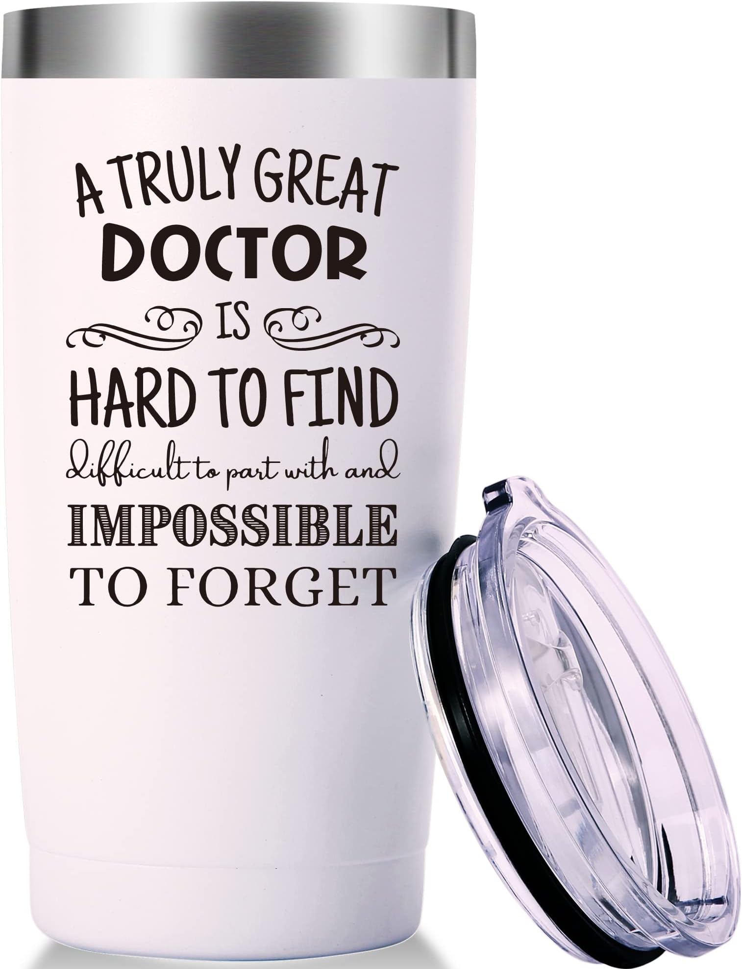 AMZUShomeA Truly Great Doctor is Hard To Find Travel Mug Tumbler.Doctor,Doctor Retirement,Medical School Graduation Gifts.Appreciation,Birthday,Christmas Gifts for Doctors,MD,Med.(20oz White)