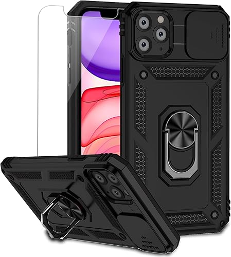 Miniatura 1 de Funda para iPhone 11 Pro con cubierta para lente de cámara, protector de pantalla HD, doble capa de protección contra caídas de grado militar,