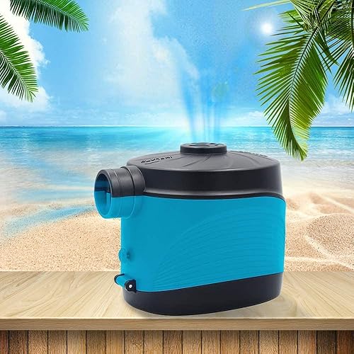 Miniatura 2 de OBEST Bomba de aire eléctrica portátil de llenado rápido con 3 boquillas para acampar al aire libre, cojines inflables, anillo de natación, cama,