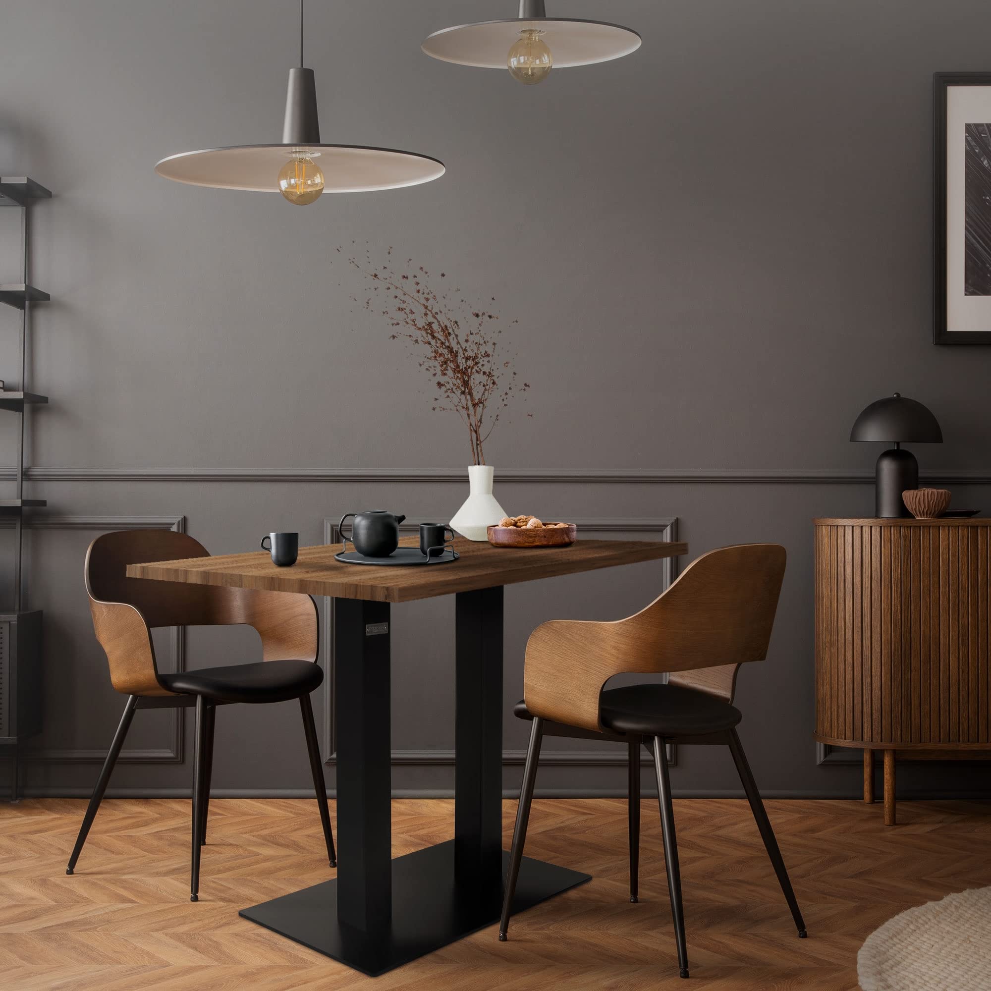 ML-Design Bastidor de Mesa Doble Patas para Mesa 70 x 43 x 72 cm Soporte Rectangular Negro Mate de Metal (Acero) Recubierto de Polvo Base para Escritorio Columna para Consola Sostén para Tablero Pie