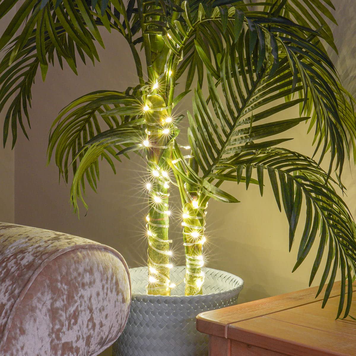 Festive Lights ConnectGo® Firefly Wire Lights - Silver Wire - Connectable - Warm White LEDs (40m, with Plug)