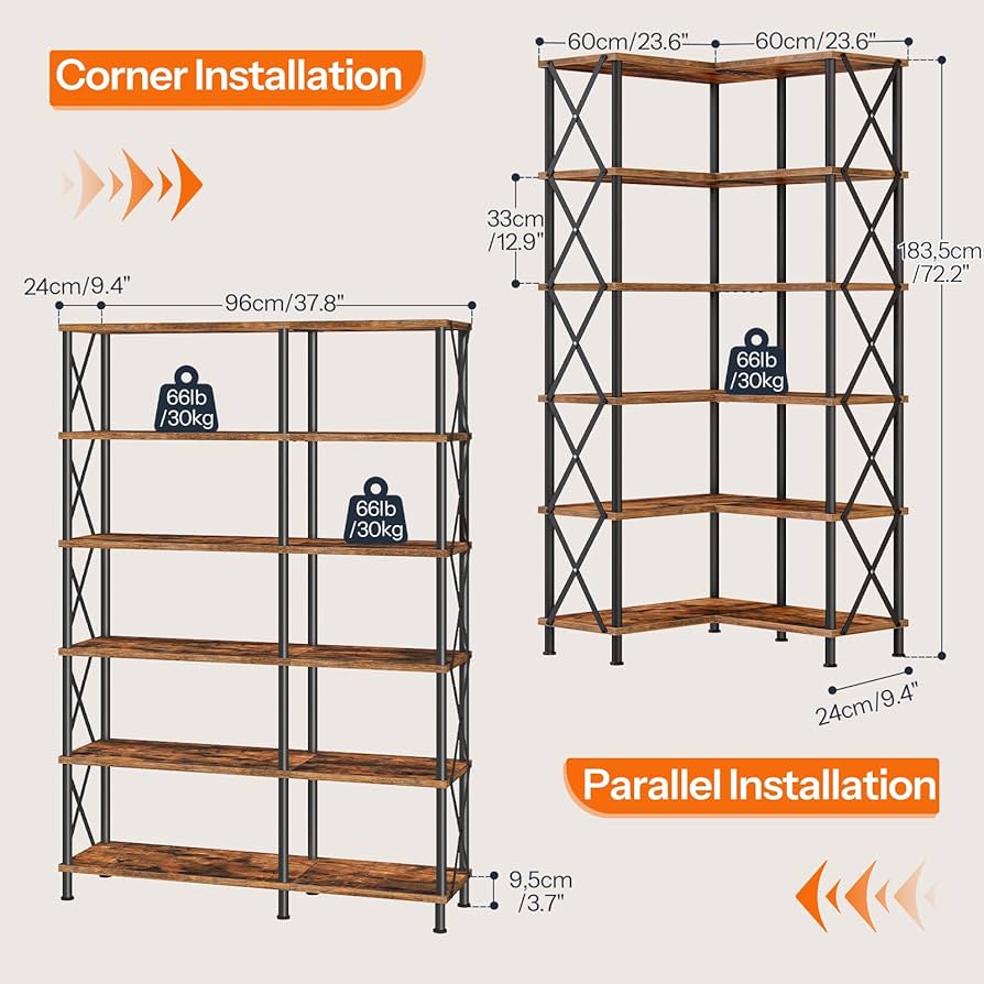 Amazon.com: HOOBRO Corner Bookshelf, 6-Tier L-Shaped Bookcase Amazon.com: HOOBRO Corner Bookshelf, 6-Tier L-Shaped Bookcase